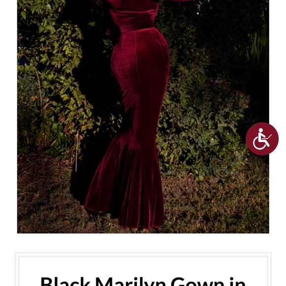 Black Marilyn Velvet Oxblood Dress - Picture 5 of 5